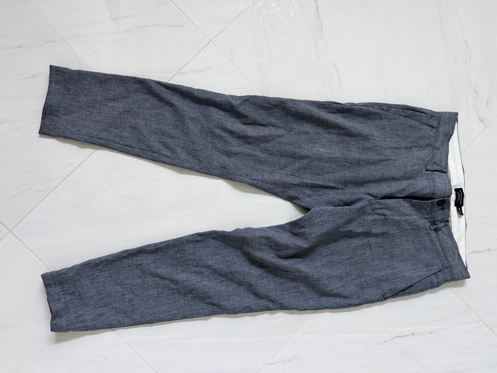 Club Monaco Connor Grey Linen-Blend Modern Slim Pants 29x28